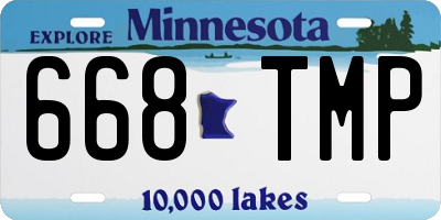 MN license plate 668TMP