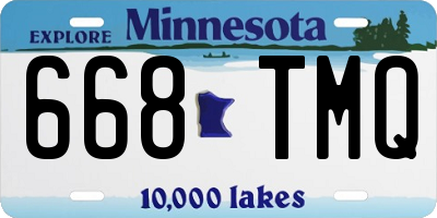 MN license plate 668TMQ