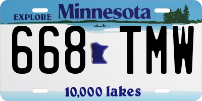 MN license plate 668TMW