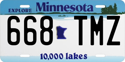 MN license plate 668TMZ