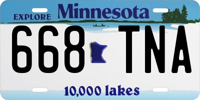 MN license plate 668TNA