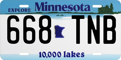 MN license plate 668TNB