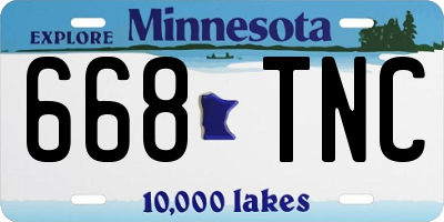 MN license plate 668TNC