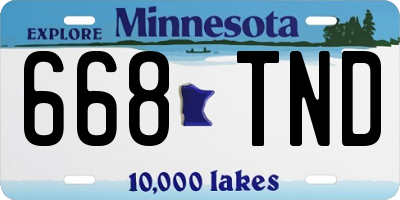MN license plate 668TND