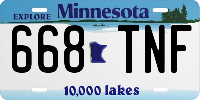MN license plate 668TNF
