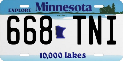MN license plate 668TNI
