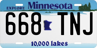 MN license plate 668TNJ