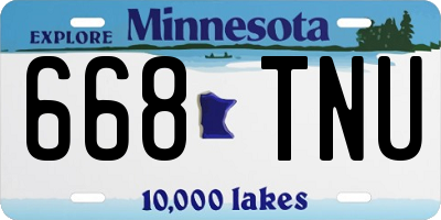 MN license plate 668TNU