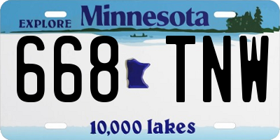 MN license plate 668TNW