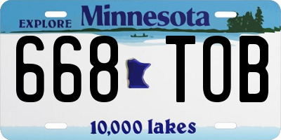 MN license plate 668TOB
