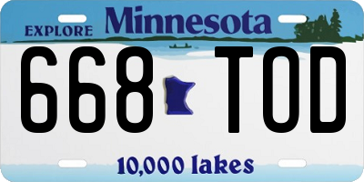 MN license plate 668TOD