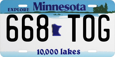 MN license plate 668TOG
