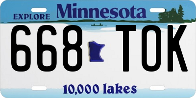MN license plate 668TOK