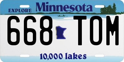 MN license plate 668TOM