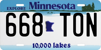 MN license plate 668TON