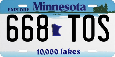 MN license plate 668TOS
