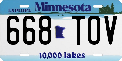 MN license plate 668TOV
