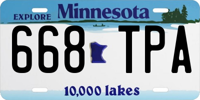 MN license plate 668TPA