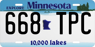 MN license plate 668TPC