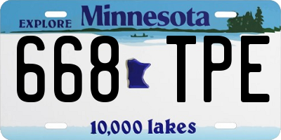 MN license plate 668TPE