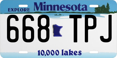 MN license plate 668TPJ