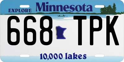MN license plate 668TPK
