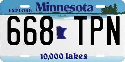 MN license plate 668TPN
