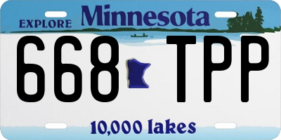 MN license plate 668TPP