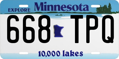 MN license plate 668TPQ