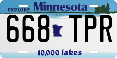 MN license plate 668TPR