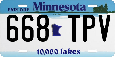 MN license plate 668TPV
