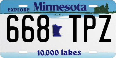 MN license plate 668TPZ