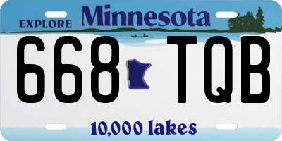 MN license plate 668TQB