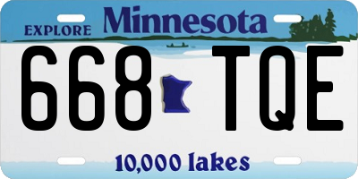 MN license plate 668TQE