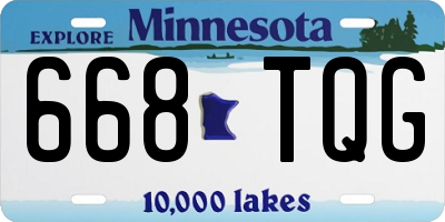 MN license plate 668TQG