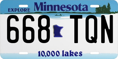 MN license plate 668TQN