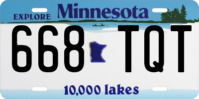 MN license plate 668TQT
