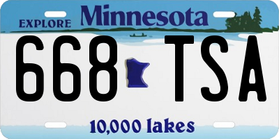MN license plate 668TSA