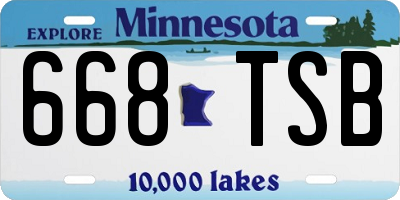 MN license plate 668TSB