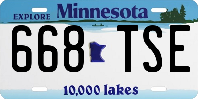 MN license plate 668TSE