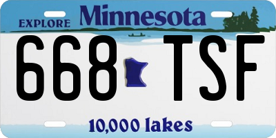 MN license plate 668TSF
