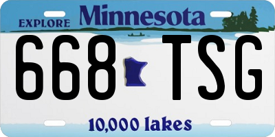 MN license plate 668TSG