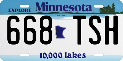MN license plate 668TSH