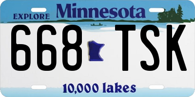 MN license plate 668TSK