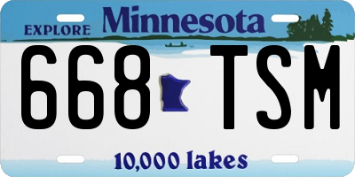 MN license plate 668TSM