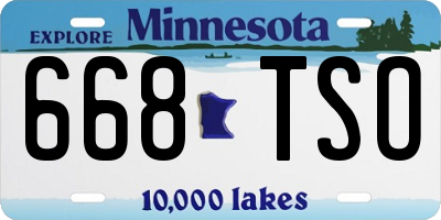 MN license plate 668TSO