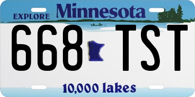 MN license plate 668TST
