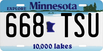 MN license plate 668TSU