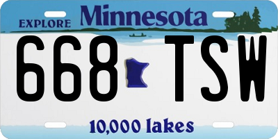 MN license plate 668TSW