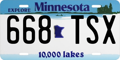 MN license plate 668TSX